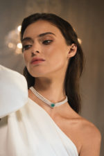 Zambian Emerald, Diamond and Pearl Choker Necklace - Image 2
