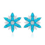 High Jewelry Arizona Turquoise and Diamond Earrings