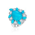 High Jewelry Arizona Turquoise and Diamond Ring