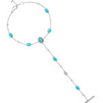 Le Bonbon Turquoise and Diamond Hand Bracelet