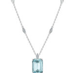 La féminité Aquamarine and Diamond Necklace