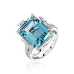 High Jewelry Aquamarine and Diamond Ring