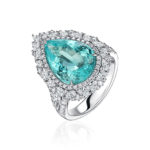 High Jewelry Neon Paraiba Tourmaline and Diamond Ring