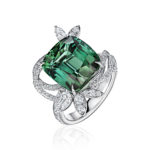 High Jewelry Indicolite Tourmaline and Diamond Ring