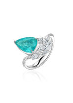 High Jewelry Ring with Paraiba Tourmaline, Emerald and Diamonds - Image 3