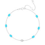 Turquoise and Diamond Anklet