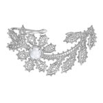 Flower Silver and White Gold Diamond Palm Bracelet