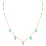 Le Bonbon Turquoise and Diamond Necklace