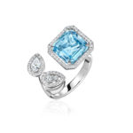 High Jewelry Aquamarine and Diamond Ring