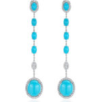 Le Bonbon White Gold Turquoise and Diamond Earrings