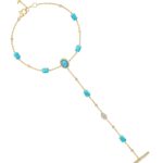 Le Bonbon Turquoise and Diamond Hand Bracelet