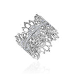 Silver and White Gold Diamond Ring