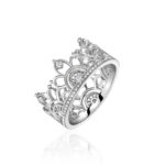 Silver and White Gold Diamond Ring
