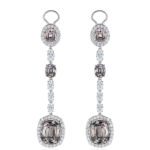 White Gold Spinel and Diamond Earrings