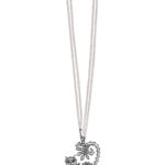 Silver Key Charm with Pearls and Lab-Grown Diamonds
