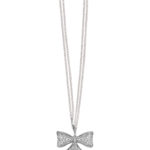 Silver Key Charm with Pearls and Lab-Grown Diamonds