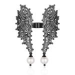 Silver and White Gold Pearl and Diamond Ring