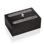 Wooden Jewelry Box with Moonstone and Silver Lace