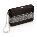 Wooden Clutch with Moonstone, Silver Lace and Diamonds